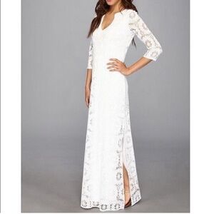Lilly Pulitzer Sharrie Caftan Maxi Dress Resort White King Street Lace Size S